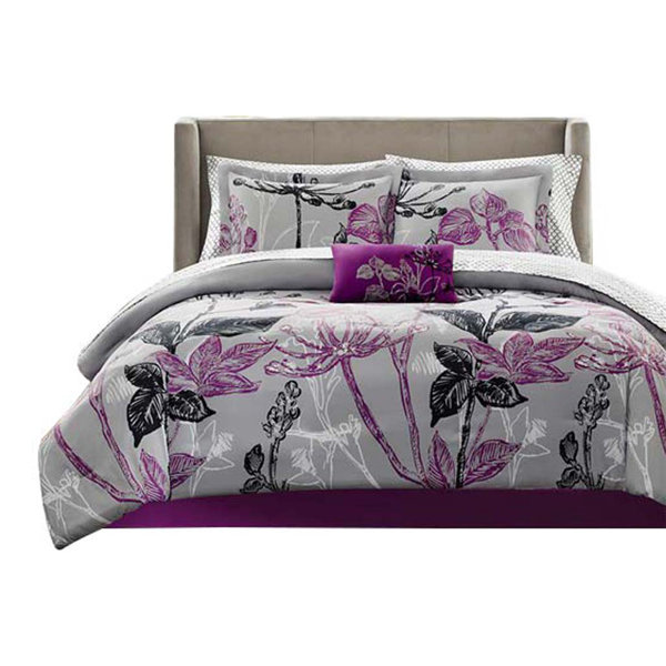 Wildon Home® Kelley 9Piece Floral Comforter Set with Cotton Sheets